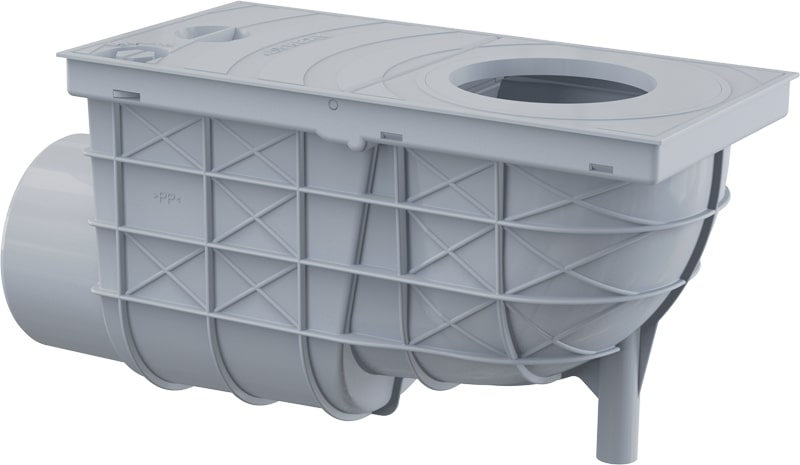 Pvc slivnik za oluke fi110 horizontalni,sivi ALCA [AGV3S]