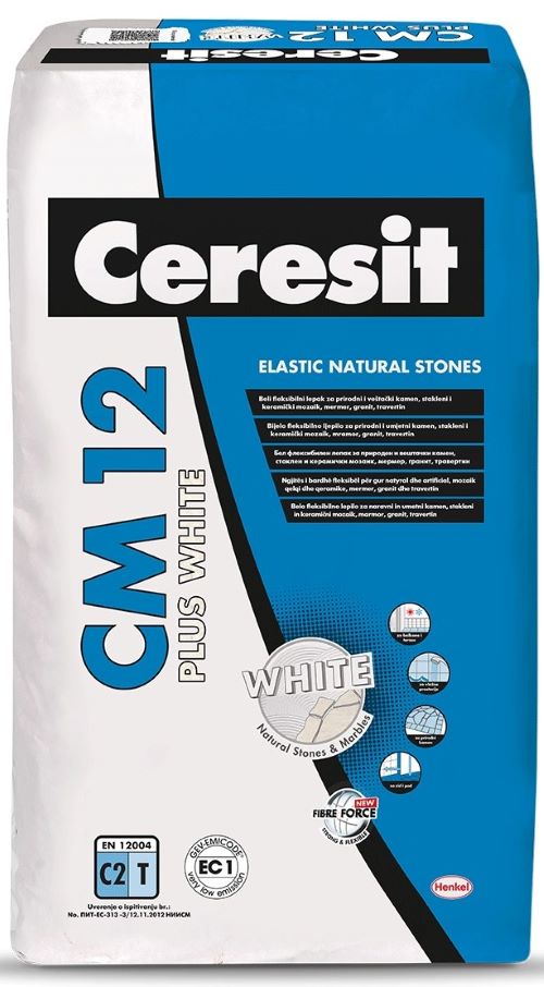 Lepak za keramiku CM 12 PLUS BELI (25kg)