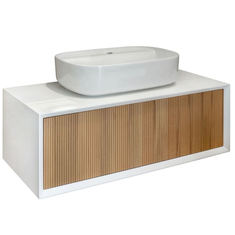 Ormaric konzolni IBANIO - CUBIC-white-ayous 100cm + umivaonik [077100]