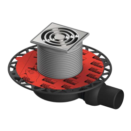 Pvc slivnik f50/40 horizontalni prolazni, 10x10,   suvi sifon TECE [3601102]